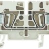 Through terminal block, spring balancer connection, 0.5-6.0 mm², 2 pole, 32 A, 8 kV, dark beige, 1632050000