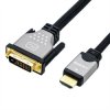 ROLINE Kabel do monitora DVI (24+1) - HDMI, M/M, czarny/srebrny, 2 m
