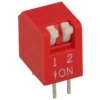 Przełącznik; DIP switch; 2 tory; suwak piano; DPR-02-R; czerwony; przewlekany (THT); h=9,5mm; 25mA; 24V DC; biały; KLS; RoHS