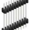 Pin header, 10 pole, pitch 1.27 mm, straight, black, SLVW611710Z