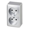 BERG Gniazdo podwójne z uziemieniem n/t GNT 2x2P+Z srebrne 3743-06