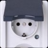 947456005 proAQA - Earthed contact outlet, hinged cover, grey