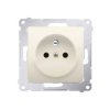 SIMON 54 Gniazdo pojedyncze z uziemieniem kremowe z przesłonami DGZ1Z.01/41 KONTAKT SIMON