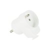 Wtyczka sieciowa WT-16G kątowa biała z gniazdem / 2382