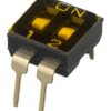 Przełącznik DIP 2-pozycyjny SPST THT 100 mA przy 50 V DC (liniowy), 25 mA przy 24 V DC (impulsowy) -20 → +85°C