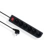 Przedłużacz z wyłącznikiem ECONOMIC 6-gniazd z/u 1,5m /H05VV-F 3x1/ czarny EPS-601,5W-2