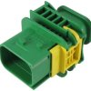 Plug, 8 pole, straight, 2 rows, green, 3-1564512-1