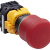 Emergency stop, turn/pull release, mounting Ø  22 mm, illuminated, 1 Form A (N/O) + 3 Form B (N/C), XW1E-LV4TG13Q4MFR