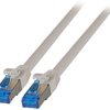 Patch cable, highly flexible, RJ45 plug, straight to RJ45 plug, straight, Cat 6A, S/FTP, LSZH, 0.15 m, gray, K5525FGR.0,15