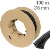TRU COMPONENTS TC-12352448 T24CA011 Wąż zbrojony czarny poliester 6 do 7 mm 100 m