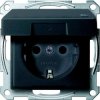 Merten System M Gniazdo pojedyncze SCHUKO IP44 z przesłonami i klapką antracyt MTN2414-0414