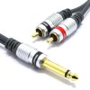 Kabel Jack 6,3 Mono - 2x Wtyk RCA Cinch Vitalco MK80 1m