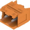 Pin header, 2 pole, pitch 5.08 mm, angled, orange, 1148030000