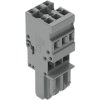 Socket header, 3 pole, pitch 5 mm, straight, gray, 769-103