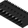Pin header, 8 pole, pitch 3.5 mm, angled, black, 1614180000