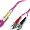 FO patch cable, LC duplex to 2 x ST, 1.5 m, OM4, multimode 50/125 µm, 1187025