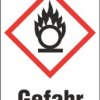 Hazardous goods sign, symbol: GHS03/text: "Gefahr", (W) 26 mm, plastic, 013.26-9-37X26-W1 / 36 ST