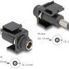 84166 Keystone DC 5.5 x 2.5 mm socket > 5.5 x 2.5 mm plug black