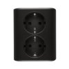 SIMON 54 Gniazdo podwójne czarny schuko podtynkowe z przesłonami wersja skandynawska EGSZ2SPZ/49 KONTAKT SIMON