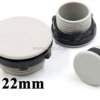 Szara zaślepka na otwór fi 22mm; maskownica