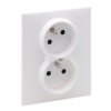 SUNO Gniazdo pojedyncze z uziemieniem (czeskie) z przesłoną zaciski automatyczne (monoblok) biały 721182 LEGRAND