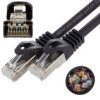 Patchcord S/Ftp Kat.6A Pimf Kabel Sieciowy Lan 2X Rj45 Linka Poe Czarny 0,5M...