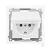 SIMON 55 Gniazdo pojedyncze z uziemieniem SCHUKO z przesłonami szybkozłącza IP44 klapka w kolorze biały mat TGSZ1BCZ.01/111 KONT