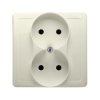 Simon Basic Gniazdo podwójne b/u kompletne beż BMG2/12