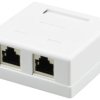Gniazdo komputerowe 2xRJ45 kat.5e ekranowane FTP natynkowe NEKU