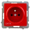AS Gniazdo pojedyncze z/u DATA czerwone GP-1GZD/m/00