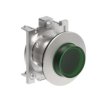 Metalowy przycisk płaski podświetlany fi30mm samoczynny powrót wystający Zielony LPFBL203