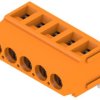PCB terminal, 5 pole, pitch 5 mm, AWG 24-14, 15 A, screw connection, orange, 1234240000