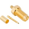 SMA panel socket 50 Ω, RG-174, RG-188, RG-316, LMR-100A, Belden 7805A, RG-174LL, solder connection, straight, 132117RP
