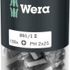 Bit krzyżakowy PH 2 Wera 851/1 Z DIY 100 SiS 851/1 Z (100xPH2/25) DIY Box Recess-Bits stal narzędziowa stal stopowa, twa