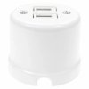 Ładowarka USB A+A 15W/35W okrągła biała ceramiczna natynkowa - Ceramic Classic Loft