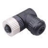 3 Way M12 Right Angle Female Industrial Circular Connector IP67 4A 250V