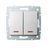 LOGI Łącznik zwierny podwójny LED śrubowy 10AX 250V biały 021023102 25070