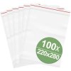 Quadrios 23Sa064 Grip Seal Bag 220X280mm Transparent Polyethylene 100 Pieces