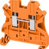 Terminal block, 2 pole, 0.2-2.5 mm², clamping points: 2, orange, screw connection, 24 A, NSYTRV22AR