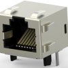 Socket, RJ45, 8 pole, 8P8C, Cat 5, solder connection, through hole, 1-406541-8