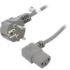 Sn325-3/07/2Gy Kabel Cee 7/7 (E/F) Wtyk Kątowy, Iec C13 Żeński 90 Pvc 2M