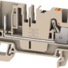 Terminal block, push-in connection, 4.0 mm², 2 pole, 32 A, dark beige, 2675960000