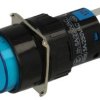 Przełącznik; przyciskowy; LAS1-AY-11/B/12V; ON-(ON); niebieski; podświetlenie LED 12V; niebieski; do lutowania; 2 pozycje; 5A; 2
