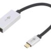 Usbc-Dp/F-0.15 Adapter Displayport 1.4, Hdcp 2.2 Złocony 0,15M Czarny
