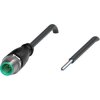 Sensor actuator cable, M12-cable plug, straight to open end, 4 pole, 5 m, PVC, black, 4 A, 244182