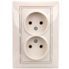 Domo Gniazdo Podwójne Bez Uziemienia Kompletne Śrubowe 16A 250V Kremowy...