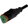 Connection cable, socket to open end, 3 pole, 2 m, 0.75 mm², PUR/PVC, black, 55-00826