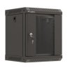 Szafa instalacyjna RACK wisząca 10 6U 300X300 czarna drzwi przeszklone LANBERG (FLAT PACK) WF11-3306-10B