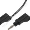 2110-100-SW Przewód z 2 wtykami prostymi Ø4mm z dodatkowym gniazdem, PVC 0,75 mm2, podwójna izolacja, dł. 100 cm, czarny, ELECTR