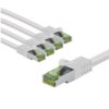 Kabel Krosowy Cat 8.1 Z Certyfikatem Ghmt, S/Ftp (Pimf), 5 M, Biały, Zestaw 5...